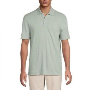 Vince Polo Shirt Mens Sz XXL Green Classic Slub Short Sleeve Casual 100% Cotton